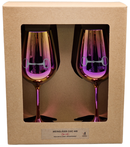 Weinglas Chic 440 rosa metallisiert "Wassertrense" 2er Geschenkset