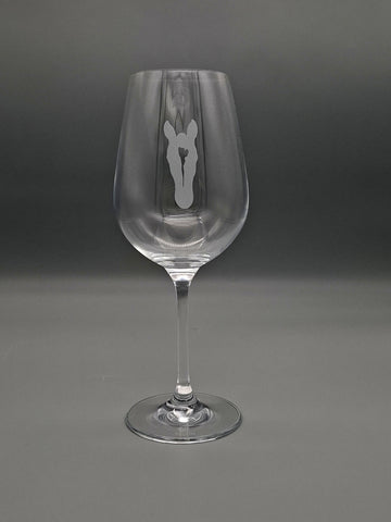 Weinglas mit Gravur Pferdekopf "Nobody´s Wife"