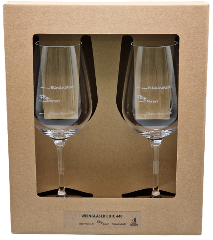 Weinglas mit Gravur "Clear Round, Error, Eliminated" 2er Geschenkset