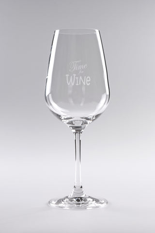 Weinglas mit Gravur "Time for Wine"