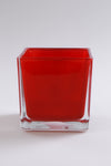 Windlicht Square -Rot-