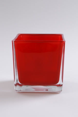 Windlicht Square -Rot-