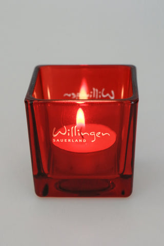 Willinger Windlicht Rot mit Logo Willingen