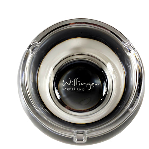 Willinger Aschenbecher klar -Boden schwarz gespritzt- mit Logo Willingen